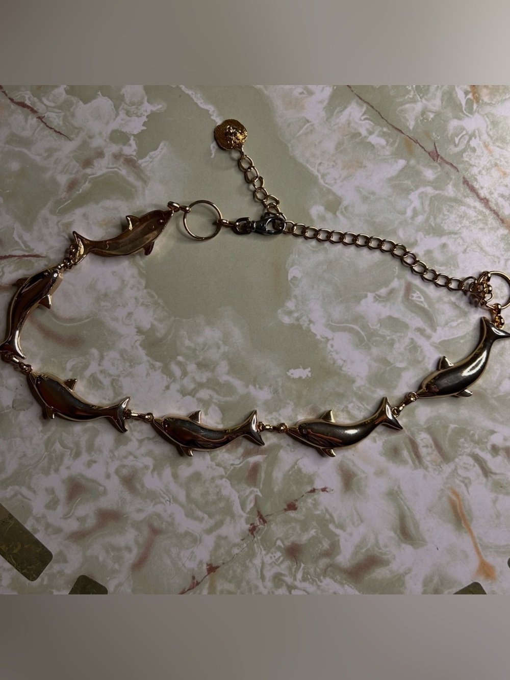 Anne Klein Gold Dolphin Link Chain Belt